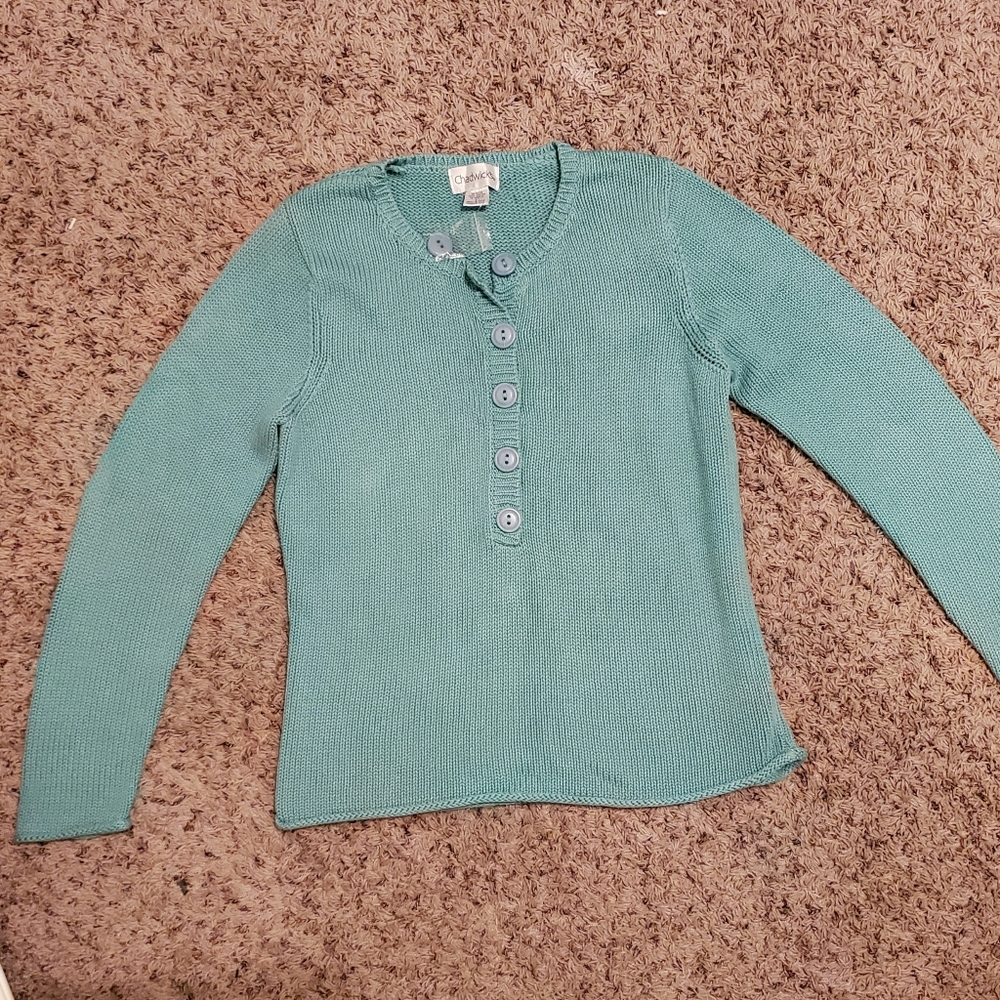 Blue Chadwick's Knit Cotton Pullover Sweater